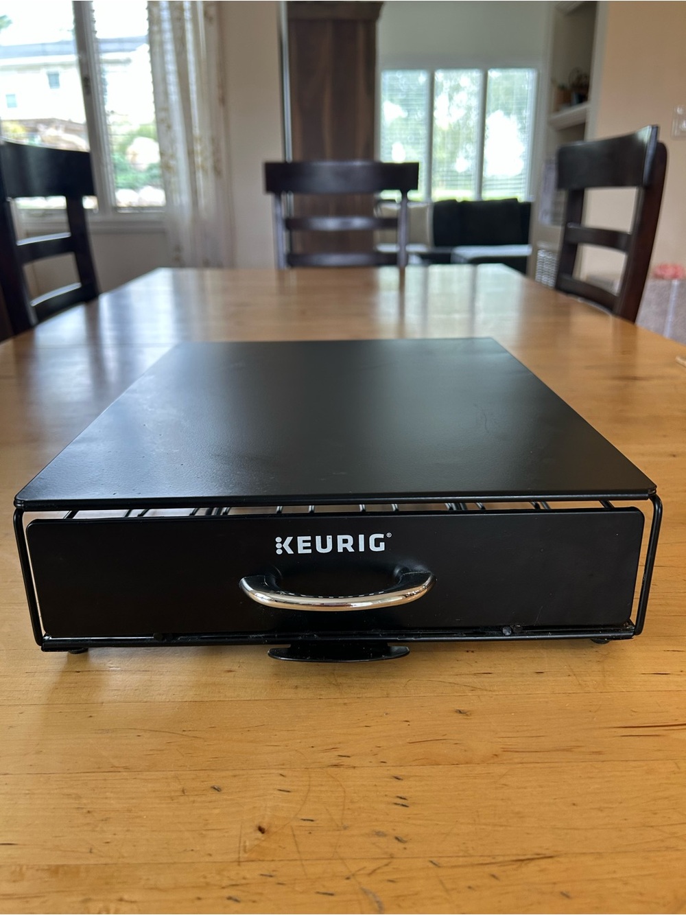 Keurig Under Brewer Coffee Pod Storage Drawer Black Metal Organizer